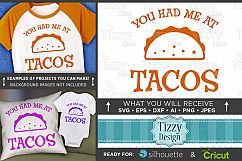 You Had Me At Tacos Svg File - Funny Taco Shirt Svg - 1085 Product Image 1