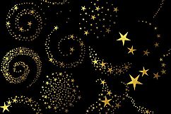 Gold Foil Swirling Stars Clipart Product Image 1