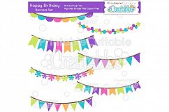 Birthday Banners SVG Cut File &amp; Clipart