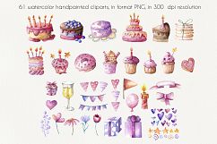 Birthday Party - watercolor clipart Product Image 6