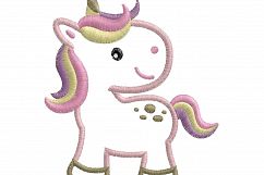 Unicorn Baby Looking Back Applique Machine Embroidery Design Product Image 7