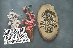 Silly Skull Bundle - 12 Hand Drawn Skulls - SVG DXF PNG Product Image 5