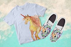 Cute unicorn horse PNG watercolor collection set Product Image 5