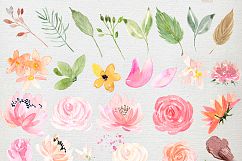 Blush cream. Floral watercolor clip art. Product Image 5