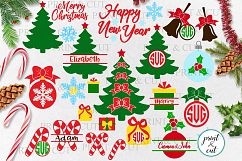 Christmas elements bundle Tree Baubles Bell Candy Cane svg Product Image 1