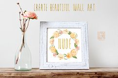 Nude &amp; gold flowers. Watercolour &amp; acrylic clipart. Product Image 9