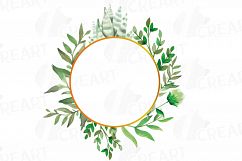 Watercolor floral wild leaves frames, printable borders Product Image 10
