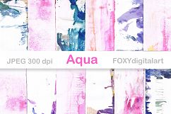 Watercolor Digital Paper Hand Painted Paint Brush Strokes  Product Image 1