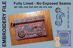 Motorcycle Zipper Bag - Fully Lined, 5X7 HOOP Product Image 1