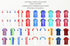 Watercolor clipart of football shirt in 2 colors Product Image 6