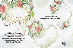 Crystal floral frames, Polygonal gold frame Product Image 1