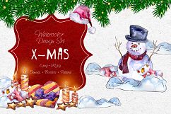 X-Mas PNG watercolor set Product Image 1