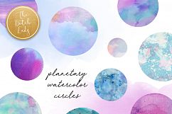 Watercolor Planetary Circle Clipart  Product Image 1
