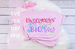 Kindergarten girl with the big bow, School, SVG Product Image 1