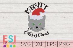 Meowy Christmas Cat Design|Christmas|SVG DXF EPS PNG Product Image 1