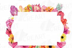 Floral frames watercolor clip art collection, Borders, sweet digital labels, floral borders clip art, digital stamp, wedding frames Product Image 3