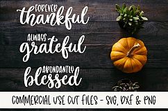 Thankful Grateful Blessed - SVG, DXF &amp; PNG Product Image 1