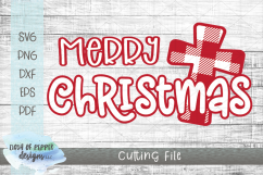 Merry Christmas Plaid Cross SVG - A Christmas SVG Product Image 1