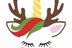 Christmas Face Unicorn SVG Product Image 5