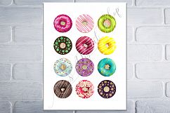 Donuts Printable Round images, Digital Collage Sheet Product Image 4