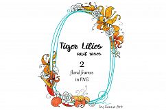 Tiger Lilies &amp; Roses - clip-art Product Image 12