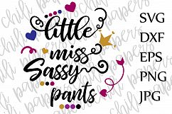 Little Miss Sassy Pants Svg Product Image 1