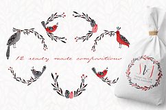 Lovebirds folk art bird illustrated collection Product Image 5