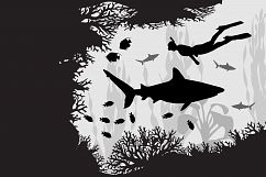 Diver in coral reef Product Image 1