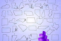 50 united states map vector / states outline map /United states map silhouette / Printable outline / 50 states /state names/vinyl / EPS / SVG/ PNg Product Image 1
