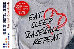 Baseball svg Eat Sleep Baseball Repeat Baseball shirt Heart Product Image 1
