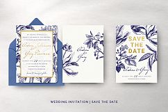 Gold &amp; Navy Wedding Invitation Suite Product Image 7