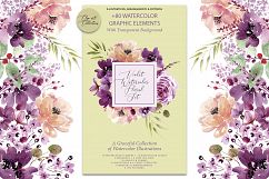Violet Watercolor floral set Product Image 1