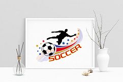 Printable Art Soccer Ball Player Stars, Wall Art, .PDF, Typo Product Image 1