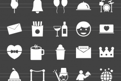 150 Birthday Glyph Inverted Icons Product Image 2