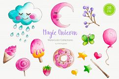 Watercolor Unicorn Clipart Unicorn Party Nursery Decor Product Image 2