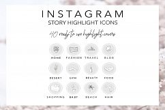 40 Instagram Story Highlights Icons in Grey, Hand Drawn Product Image 1