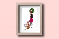 Fashion illustration - Christmas Girl 7 - Dark Skin Product Image 5