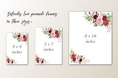 Watercolor Marsala Roses &amp; Foliage Product Image 6