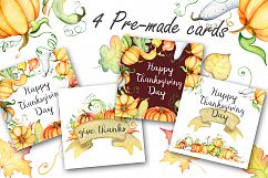 Thanksgiving pumpkins Fall watercolor Autumn clipart Product Image 5