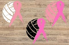 Volleyball Tackle Breast Cancer Svg Awareness ribbon 1029s Product Image 3