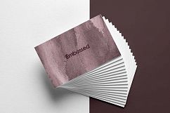 Pink Purple Abstract, Embossed Business Card Template Product Image 2