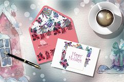 Christmas time PNG watercolor set Product Image 7