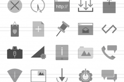 100 Material Design Flat Greyscale Icons Product Image 2