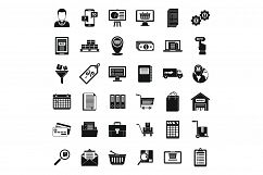 Purchasing Manager finance icons set, simple style Product Image 1