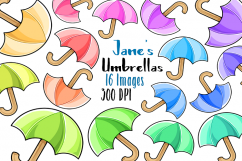 Kawaii Umbrellas Clipart Product Image 1