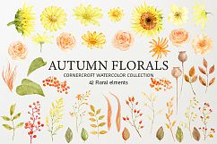 Autumn Floral watercolor clipart Product Image 2