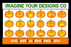 Layered Jack-o-Lantern / Pumpkin Face SVG Bundle Product Image 3