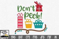 Don&#039;t Peek SVG - Christmas SVG Cut File - DXF PNG EPS JPG Product Image 1