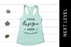 Next Level 1533 Mint Mockup Tank Top Racerback Flat Lay Product Image 1