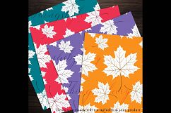 100 Seamless White Autumn Leaves Pattern Digital Papers Product Image 6